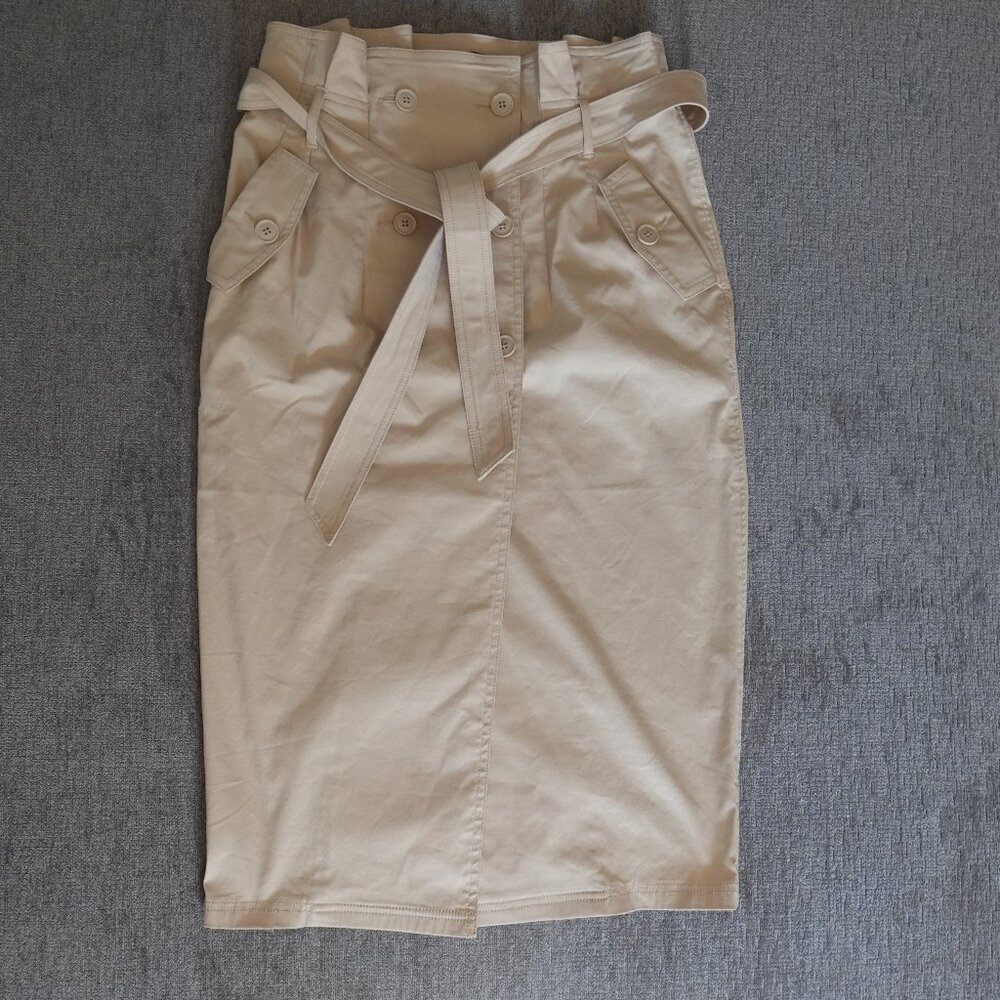 Express Beige Midi Skirt